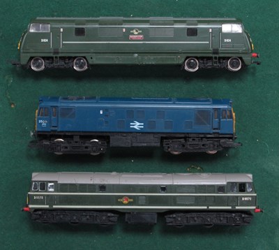 Lot 491 - Three "OO" Gauge/4mm Unboxed Diesel Locomotive,...