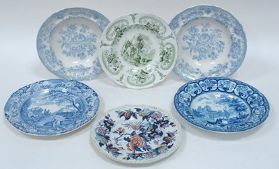 Lot 1037 - A Brameld Pearlware Plate, decorated in the...