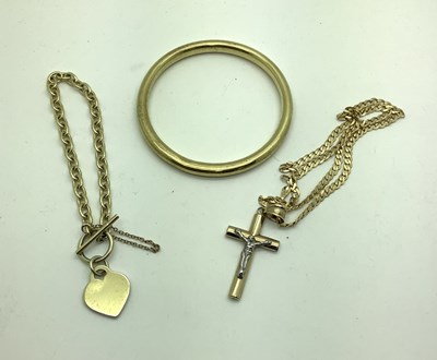 Lot 183 - Modern "925 & 9ct Bonded" Two Tone Crucifix...