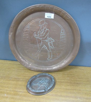 Lot 1336 - Johnnie Walker Copper Circular Tray, 33.5cm...