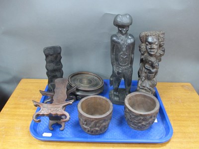 Lot 1328 - Ethnographic - carved hardwood multi-figural...