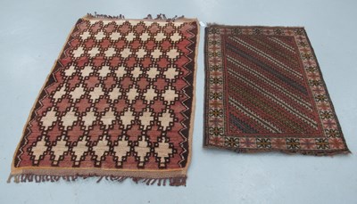 Lot 1490 - Middle Eastern Wool Tassled rug, with...