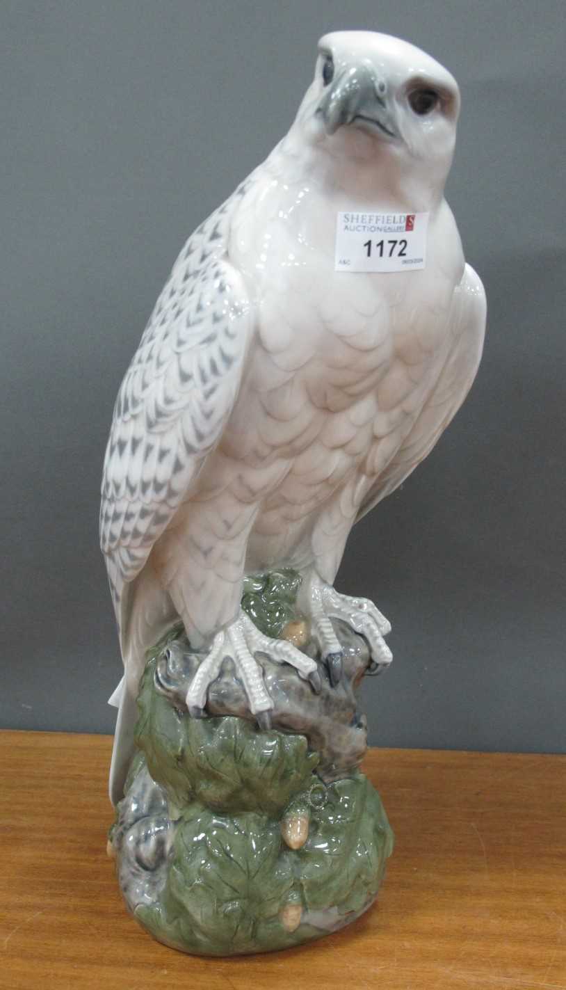 Lot 1172 - Royal Copenhagen Kestrel on Rocky Base (damage...