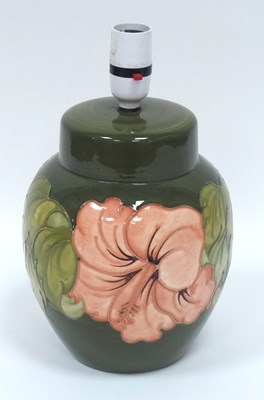 Lot 1020 - A Moorcroft Pottery Table Lamp, painted in the...
