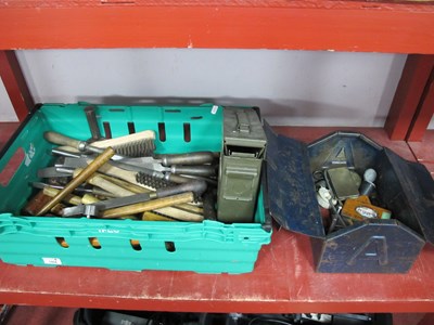 Lot 1064 - Hammers, wire brushes, rasps, files, pliers,...