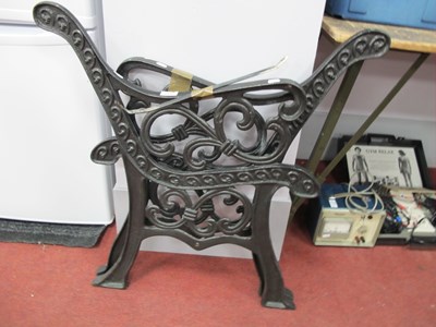 Lot 1131 - Pair of Cast Iron Garden Bench Ends.