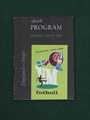 Lot 814 - 1958 World Cup Programme, England v. Russia,...