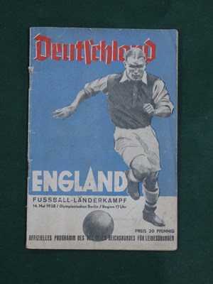 Lot 564 - 1938 Germany v. England, Programme for The...