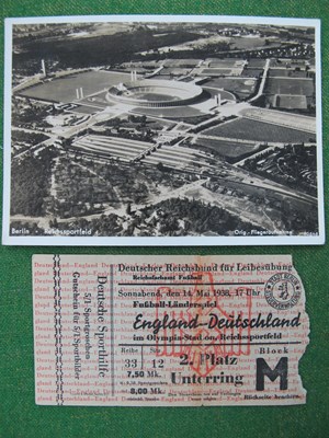 Lot 649 - 1938 Germany v. England Ticket for The...