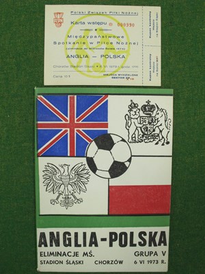 Lot 626 - 1973 Poland v. England, Match Ticket for The...