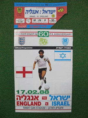 Lot 623 - 1988 Israel v. England Football Ticket and...