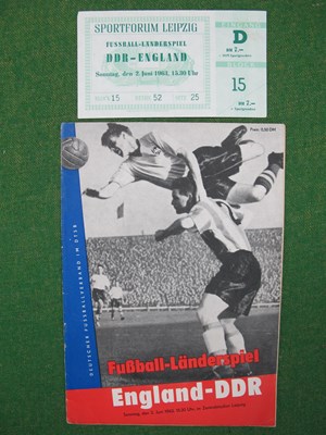 Lot 608 - 1963 East Germany v. England Football Ticket,...