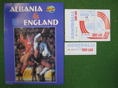 Lot 610 - 2001 Albania v. England Football Match Ticket...