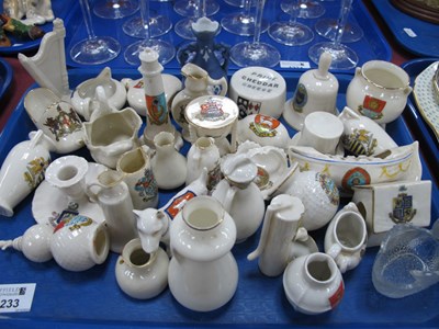 Lot 1233 - Crested Ware, Arcadian lifeboat, Carlton hour...