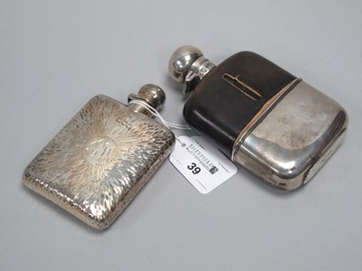 Lot 39 - A Hallmarked Silver Mounted Glass Hip Flask,...