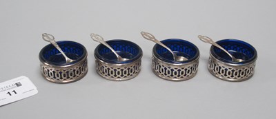 Lot 11 - A Set of Four Dainty Salts, stamped "Sterling",...