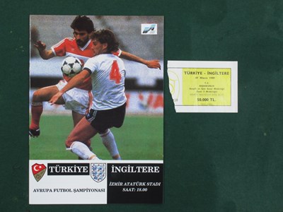 Lot 589 - 1991 Turkey v. England, football ticket and...