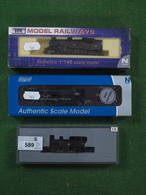 Lot 589 - Three 'N' Gauge Cased Steam Locomotives, a...