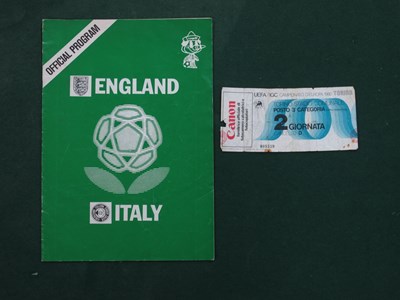 Lot 555 - Euro 1980, England v. Italy, football match...