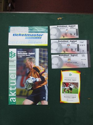 Lot 504 - 2001 Germany v. England, football tickets (x...