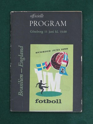 Lot 599 - 1958 World Cup England v. Brazil, programme...