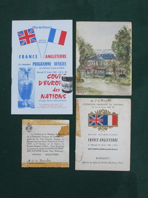 Lot 587 - 1963 France v. England Football Programme, for...