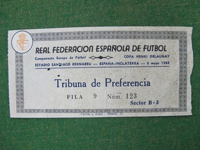 Lot 640 - 1968 Spain v. England, football ticket for The...