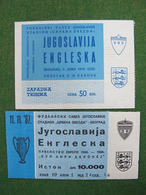 Lot 641 - Yugoslavia v. England Football Tickets, 5th...