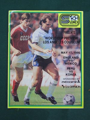 Lot 501 - 1986 England v. Mexico Football Programme,...