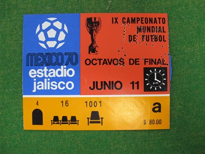 Lot 631 - Mexico 1970 World Cup, England ticket v....