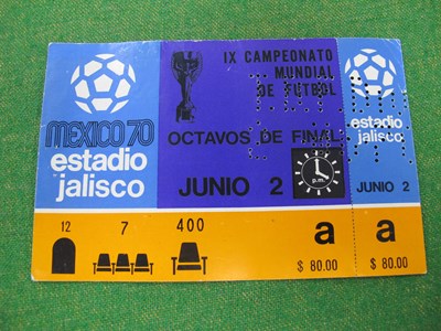 Lot 632 - Mexico 1970 World Cup, England Ticket v....