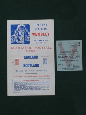 Lot 511 - 1941 England v. Scotland Football Ticket and...