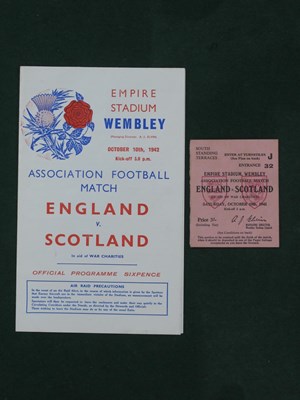 Lot 514 - 1942 England v. Scotland Football Ticket and...