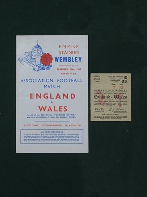 Lot 515 - 1943 England v. Wales Football Ticket and...