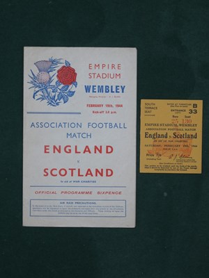 Lot 518 - 1944 England v. Scotland Football Ticket and...