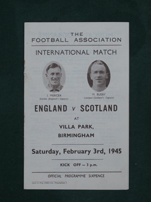 Lot 521 - 1945 England v. Scotland Football Programme,...