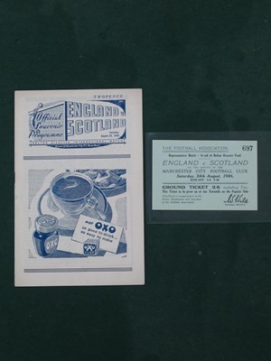 Lot 524 - 1946 England v. Scotland Football Ticket and...