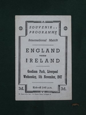 Lot 526 - 1947 England v. Ireland Football Programme, at...