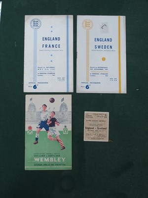 Lot 527 - 1947 England Home Football Programmes v....