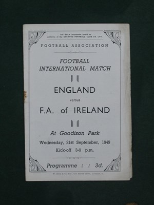 Lot 529 - 1949 England v. Ireland Football Programme,...