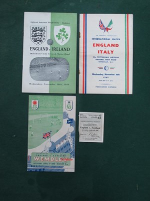 Lot 546 - 1949 England Home Football Programmes v. Italy...