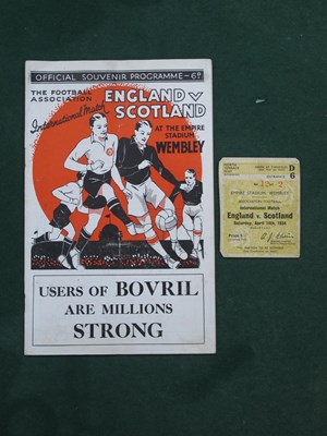 Lot 532 - 1934 England v. Scotland Football Ticket,...