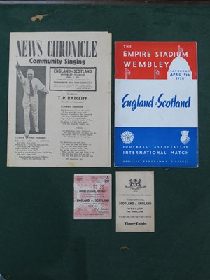 Lot 534 - 1938 England v. Scotland Football Ticket,...