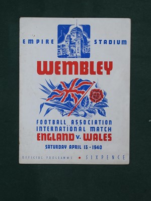 Lot 537 - 1940 England v. Wales Football Programme, for...