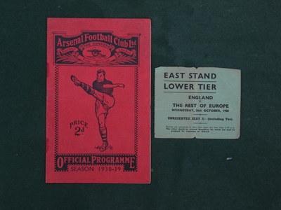 Lot 538 - 1938 England v. The Rest of Europe Football...