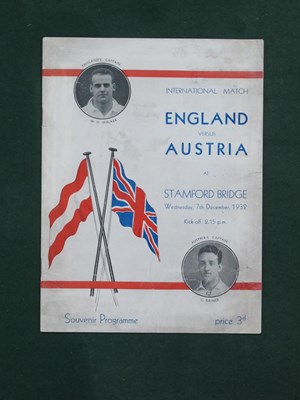 Lot 539 - 1932 England v. Austria Football Programme...