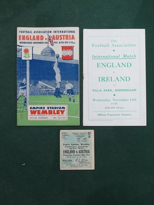 Lot 544 - 1951 England v. Ireland Football Programme,...