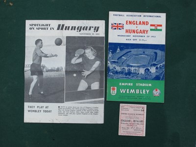 Lot 561 - 1953 England v. Hungary Football Programme...