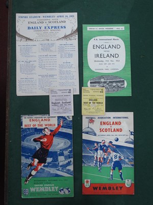 Lot 547 - 1953 England v. Ireland Football Programme,...