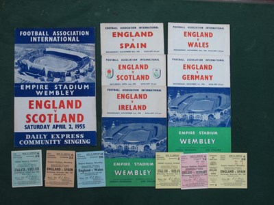 Lot 548 - 1954 England v. Germany, Wales. 1955 v....